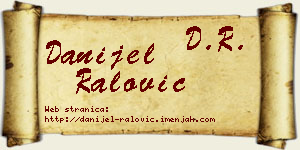Danijel Ralović vizit kartica